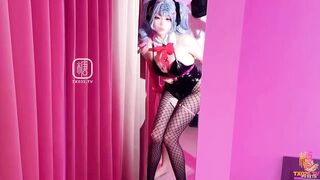 【双马尾兔女郎】cos初音兔子洞危险挑战之找到属于你的洞口精液射满兔子洞骚穴